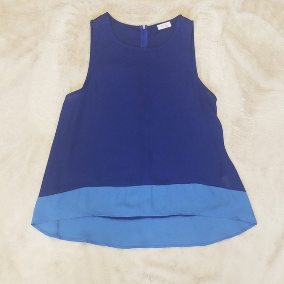 Tobi Blue Hi Low Tank Top - Picture 2 of 4